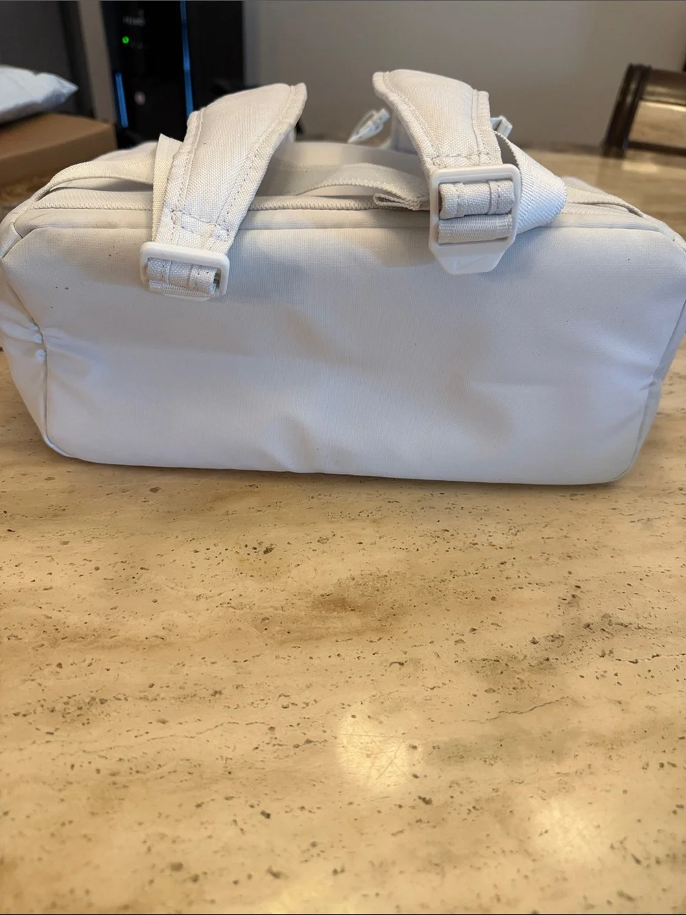 Nike White Backpack with Orange and Pink Accent